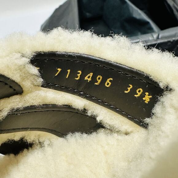 Saint Laurent Tribute 85 39.5/US 9.5 Shearling Sandals Natural Stiletto Heel NIB - Picture 10 of 12